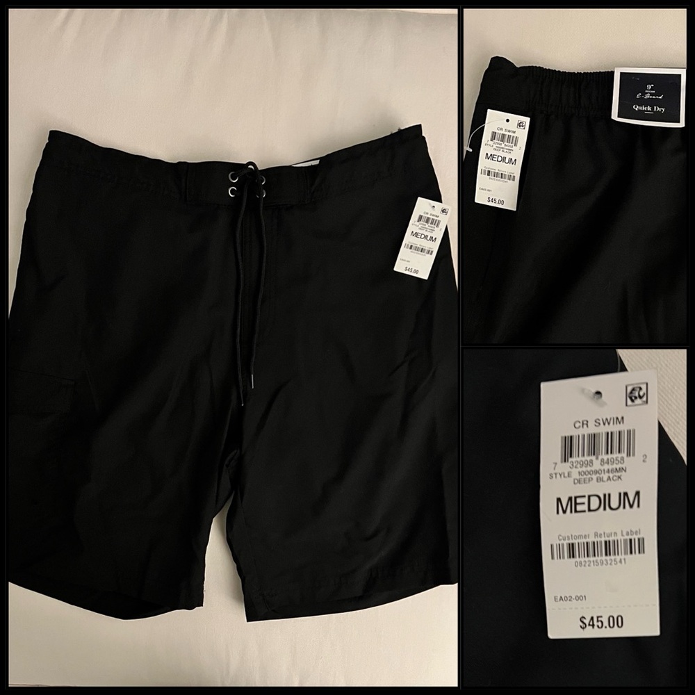 Men’s swim suit trunks board shorts size medium Black new